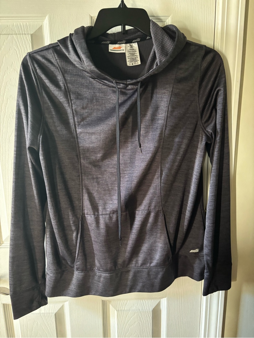 Avia Women's Hooded Pullover Sweater - Charcoal Gray